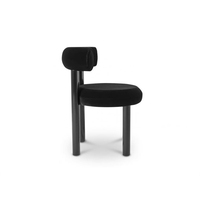 Chaise de Salle à Manger Moderne en Acier Inoxydable Velours Simple et Personnalisée Luxe Haut de Gamme Restaurant Salle à Manger Chaise à Dossier Incurvé
