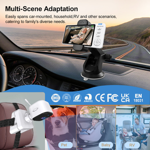 Système de surveillance pour bébé avec écran IPS 5 pouces pour moniteur de voiture pour bébé, sans fil, orienté vers l'arrière, 720p, audio bidirectionnel, portée de 300 m, pour bébé - Product Image 5