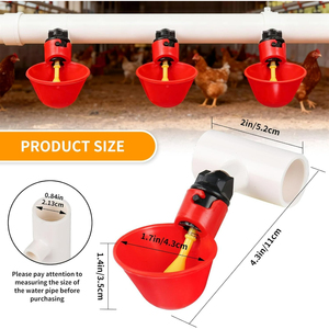 Gobelets d'abreuvement en <span class=keywords><strong>PVC</strong></span> pour volailles, vente en gros, avec kit d'abreuvement automatique en T pour volailles, abreuvoir en <span class=keywords><strong>PVC</strong></span> pour dindes, canards, cailles - Product Image 2
