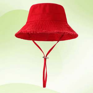 Chapeau Bob d'Extérieur AZOV Japonais Rouge Effiloché Personnalisé, Léger et Polyvalent à Large Bord, Effet Amincissant du Visage, Idéal pour l'Été - Product Image 3