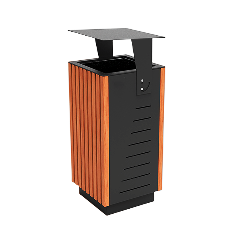 Cheap 60L Recycle Container Dustbin Management Wood Waste Can Park Outdoor Trash Bin with Lid