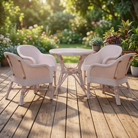 Chaise et table de meubles de décoration naturelle de haute qualité en rotin et rotin tissage synthétique avec coussin