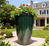 Jardinière moderne en plastique PP rayé et moucheté, finition brillante, durable, légère, pots à fleurs, personnalisation des couleurs pour la maison et le jardin