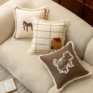 स्कूल के सोफे सजावटी कुशन कवर के लिए छात्र स्कूल सोफा सजावटी कुशन कवर के लिए फ्रिंज के साथ - Product Image 6