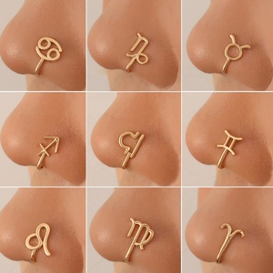 Moda olmayan Piercing afrika burun manşet sahte burun halka klipsi göbek takısı altın kaplama kalp kadınlar zarif burun mandalı takı - Product Image 1