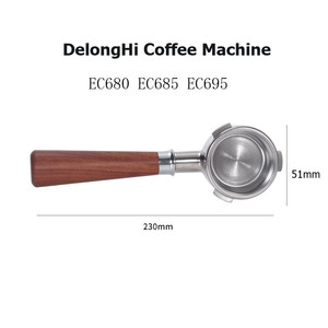 Cesta de filtro sin fondo de acero inoxidable 304 de 51 mm compatible con máquinas de café expreso DeLonghi Dedica EC680/EC685/EC890/EC900 <span class=keywords><strong>SMEG</strong></span> EUPA - Product Image 3
