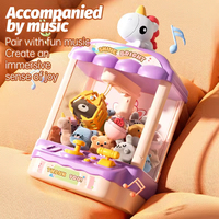 Mini machine à griffes à pièces de monnaie, jeu d'arcade de bureau avec lumière et son, adorable ours en peluche, attrapeur de bonbons, jouet électronique pour enfants