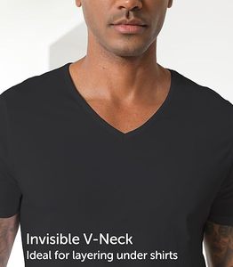 Nuove Magliette Intime da <span class=keywords><strong>Uomo</strong></span> Comfneat 2026, Confezione da 4 o 6 Pezzi, 100% Cotone, Comode T-Shirt con <span class=keywords><strong>Scollo</strong></span> a V Extra Basso - Invisibili Sotto la <span class=keywords><strong>Maglia</strong></span> - Product Image 4