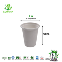 Gobelet à café jetable en bagasse de canne à sucre compostable, imprimé sur mesure, 8 oz, 12 oz, 16 oz