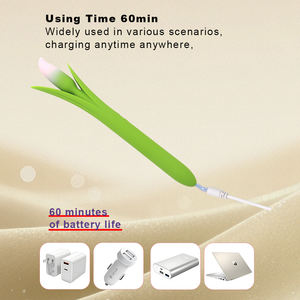 Nuevo Adulto Femenino clítoris Vagina masaje grandes consoladores vibrador recargable IPX7 impermeable de grado alimenticio Flor de silicona líquida - Product Image 5