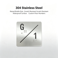 Plaque de signalisation d'ascenseur en braille personnalisée en acier inoxydable 304, avec numéros de étage tactiles en relief, pour boutons d'ascenseur d'hôtel, d'hôpital ou de bureau