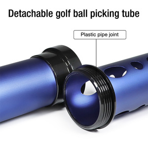 Aluminum <b>Golf</b> Ball Retriever Royal Blue And Black Metal Tube With Holes For Outdoor Use - Product Image 2