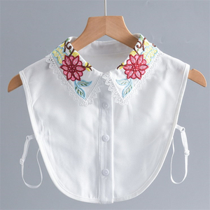 Venta caliente Chic Bordado Floral <span class=keywords><strong>Camisa</strong></span> <span class=keywords><strong>Blanca</strong></span> <span class=keywords><strong>Cuello</strong></span> Diseños - Product Image 2