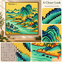 Kit de Peinture Diamant Paysage Chinois Mille Li KS Craft – Perforation Spéciale Montagne et Rivière – Art Diamant DIY pour Décoration Murale et Maison