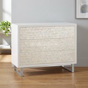 Meuble de rangement élégant en nacre vietnamienne fait main, incrustation de coquillages, pour salon et décoration intérieure - Product Image 3