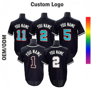 Kaos Jersey Baseball Gaya Retro Kancing Depan Bahan Mesh Bernapas Unisex Kasual Lengan Pendek Musim Panas Bordir Nomor Belakang Custom 100% - Product Image 1