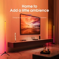 Lampe sur pied intelligente RGB de 120 cm avec synchronisation musicale, contrôle par application et télécommande, base trépied, pour la maison