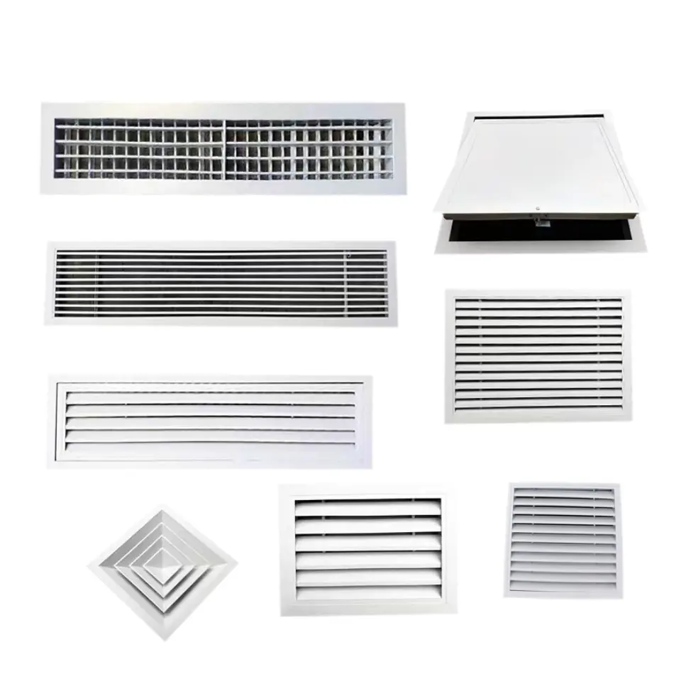 Fournisseur de systèmes de ventilation HVAC Grille d'air à persienne à déflexion unique Grilles de ventilation