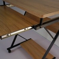 Bureau de travail portable et mobile de style moderne ZIRI en forme de Z, adapté à une utilisation dans les chambres à coucher et les salons