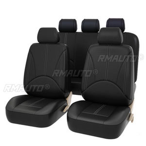 9PCS Universal Auto Seat Cover Front <b>Back</b> Head Rest <b>Protector</b> Wear-Resistant Covers Black PU Leather for 4 Season Car Seat Cover - Product Image 1