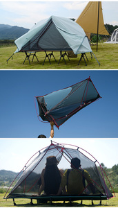 Tente de pêche imperméable quatre saisons écologique avec <span class=keywords><strong>lit</strong></span> escamotable hors sol, pliable en alliage <span class=keywords><strong>d</strong></span>'aluminium, portable, une chambre - Product Image 6