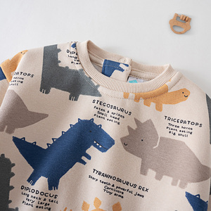 Ensemble de survêtement pour enfants en tissu recyclé écologique, imprimé cœur rose, en molleton doux, pour bébé garçon, automne-hiver - Product Image 4