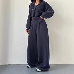 PASUXI Set <span class=keywords><strong>Sportivo</strong></span> da Donna 2 Pezzi, Felpa con Cappuccio a V Traspirante ed Ecologica, Pantaloni Jogger, <span class=keywords><strong>Abbigliamento</strong></span> Casual da Palestra - Product Image 4