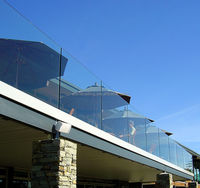 YL METAL Balustrade de balcon en aluminium à profil en U, Garde-corps en verre sans cadre avec système de base en U