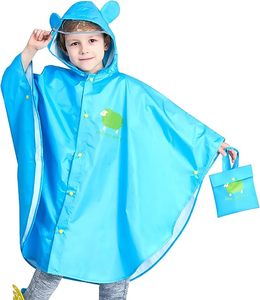 Multi-Color Kids Cartoon <b>Rain</b> <b>Poncho</b> Cute Waterproof Hooded Raincoat for Toddler Boys & Girls Lightweight Cape Outwear - Product Image 1