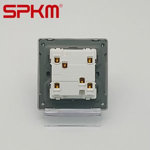 SPKM A3 Venda Quente Cinza 2 Gang 16A Uk Painel PC Padrão Interruptores de Parede e Tomadas Universal Tomada Elétrica Interruptor De Luz - Product Image 4