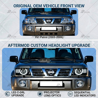 Paires de phares LED pour Nissan Patrol Y61 2003-2006, compatibles, installation directe, plug and play, ensemble de phares avant gauche et droit
