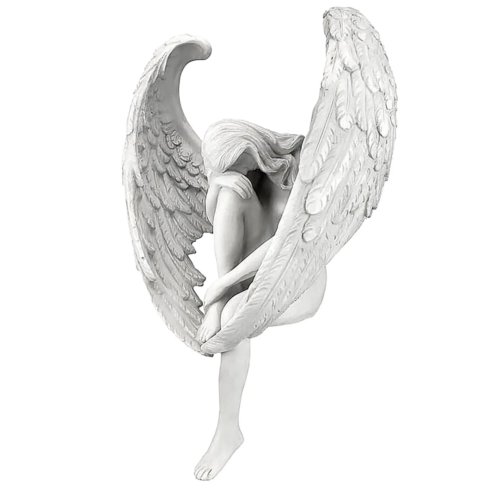MK Hot-selling European-style angel Resin craft ornaments Garden statue hug legs angel Home wall decoration