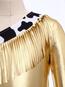 Disfraz de Vaquera Occidental Personalizado para Niñas de 6 a 16 Años, Mono Metálico, Leotardo, Body para Fiestas y Eventos Temáticos - Product Image 3
