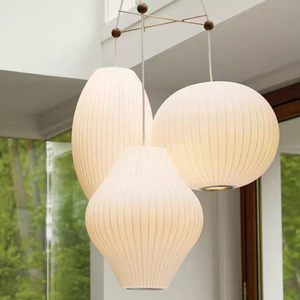 <span class=keywords><strong>Lustre</strong></span> minimaliste de style nordique pour bistrot, <span class=keywords><strong>avec</strong></span> abat-jour en tissu et fils de soie, type LED suspendu pour salons - Product Image 3