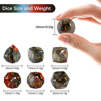 Lot de 7 dés polyédriques en pierre naturelle de sardonyx africain pour D&D, D6, D20, D10, D12, pour jeux de rôle (Dungeons and Dragons) - Vente en gros usine