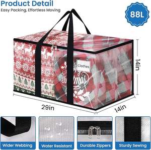 Sacs de déménagement transparents très grands, fournitures de déménagement avec poignée et double fermeture éclair, fourre-tout de rangement pour le déplacement <span class=keywords><strong>essentiel</strong></span> - Product Image 2