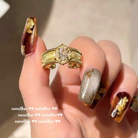 Bague en pierre précieuse œuf de colombe italienne créée en laboratoire, style rétro français, avec zircon papillon étoilé plaqué or pour femme, vente en gros d'usine