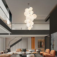 JYLIGHTING Lustre de raisin en verre au design simple et moderne Duplex Villa Hôtel salon lumière luxe art déco éclairage suspendu
