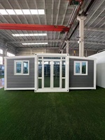 Maison en conteneur extensible avec panneaux solaires 40 pieds 3 chambres à coucher Maison mobile modulaire portable en acier préfabriqué