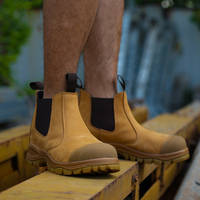Bottes de sécurité pour hommes L601-ZG, nouvelle collection, en cuir nubuck blé, sans lacets, style australien, embout en acier, bottes de randonnée de sécurité pour le travail