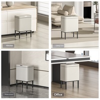 ELPHECO Couvercle de poubelle intelligent à capteur, en acier inoxydable, de luxe léger, détachable, pour la maison, les salles de bain et les salons