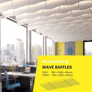 For Sale at <strong>Best</strong> Wholesale Price Fiberglass Wool Suspended Acoustic <strong>Ceiling</strong> Noise Reduction Hanging <strong>Plank</strong> <strong>Ceiling</strong> Panels - Product Image 4