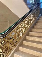 Rampe d'escalier Bamus Villa, nouveau style chinois, en alliage d'aluminium brossé, pour balcon, usage intérieur domestique, installation au sol 1