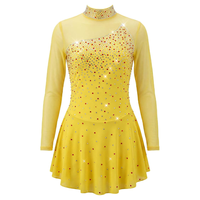 Robe de patinage artistique LIUHUO pour filles et femmes, couleur unie, maille extensible, costume de compétition, tenue de performance JC931