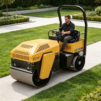 Mini-compacteur routier CNCMC TRD01 à double tambour de 700 mm de largeur pour l'aménagement paysager