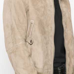 Veste en cuir suédé vintage pour homme, avec logo personnalisé, fermeture éclair, de haute qualité, prix de gros, meilleur matériau - Product Image 4