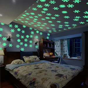 Vendita calda kids room decoration sticker 3cm luminous star fluorescente 3D stereoscopico moon wall sticker