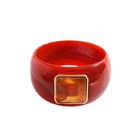 Bracelet carré en résine acrylique Lucite dégradé, style Europe-Amérique ; Minimaliste, vintage, géométrique, exclusif, haut de gamme