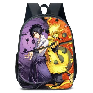 Moda serin Anime Narutos Boys baskı özel Logo öğrenci okul çantaları Polyester fermuar sırt çantası büyük kapasiteli çocuk çantası