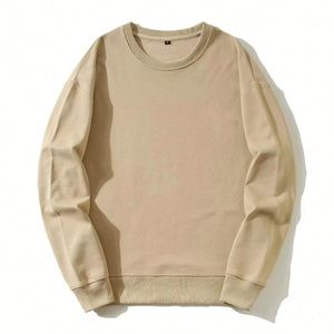 H5482 Wholesale Custom 420 Gsm 100% Cotton French Terry Lined Crewneck <b>Plus</b> <b>Size</b> Men's Hoodies & Sweatshirts - Product Image 6
